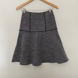 Proenza Schouler Black and White Wool Blend Tweed A-Line Mini Skirt